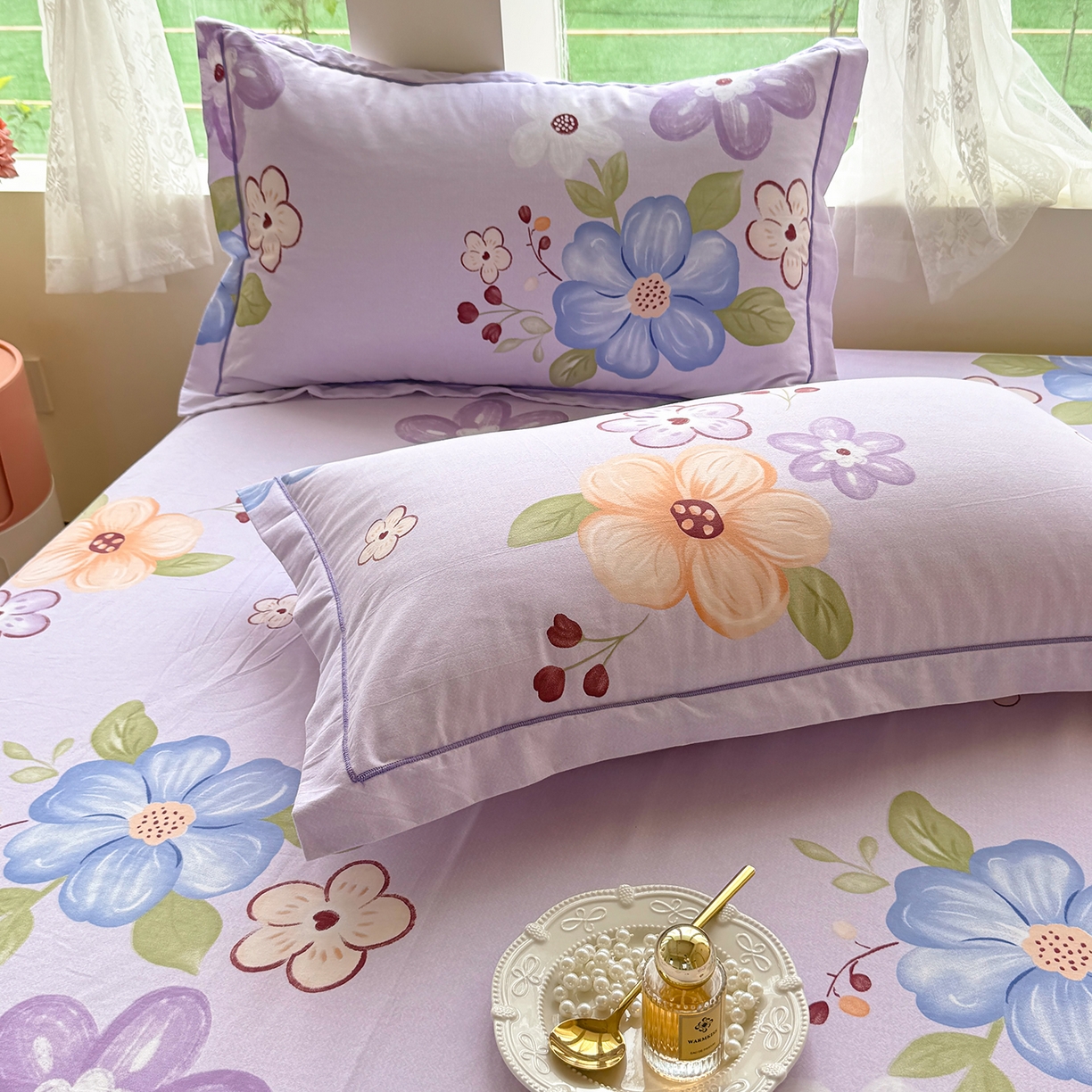 91家纺网 家纺一手货源 找家纺 壹贝家纺 2025新款A类100%全棉纯棉磨毛枕套单枕套枕套单件 紫魅