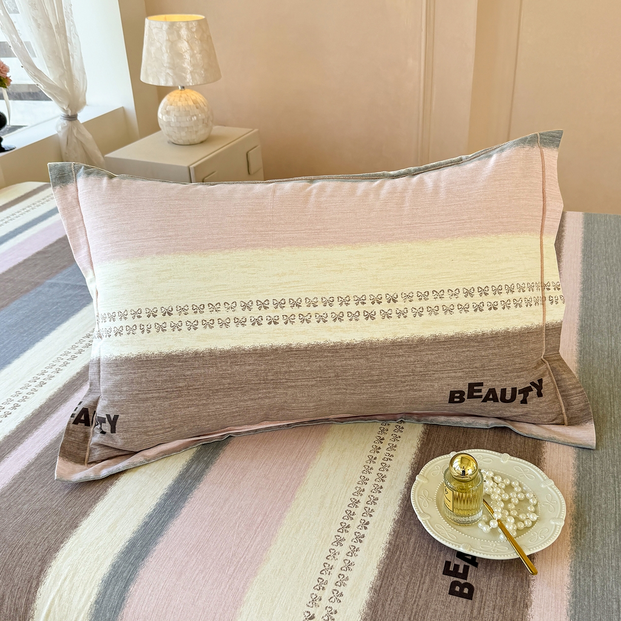 91家纺网 家纺一手货源 找家纺 壹贝家纺 2025新款A类100%全棉纯棉磨毛枕套单枕套枕套单件 信条主义-咖