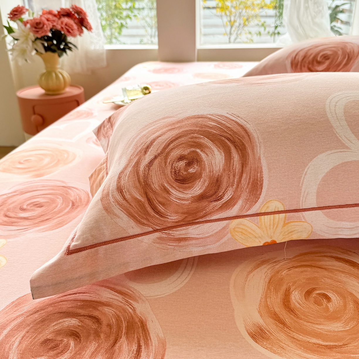 91家纺网 家纺一手货源 找家纺 壹贝家纺 2025新款A类100%全棉纯棉磨毛枕套单枕套枕套单件 浪漫的事