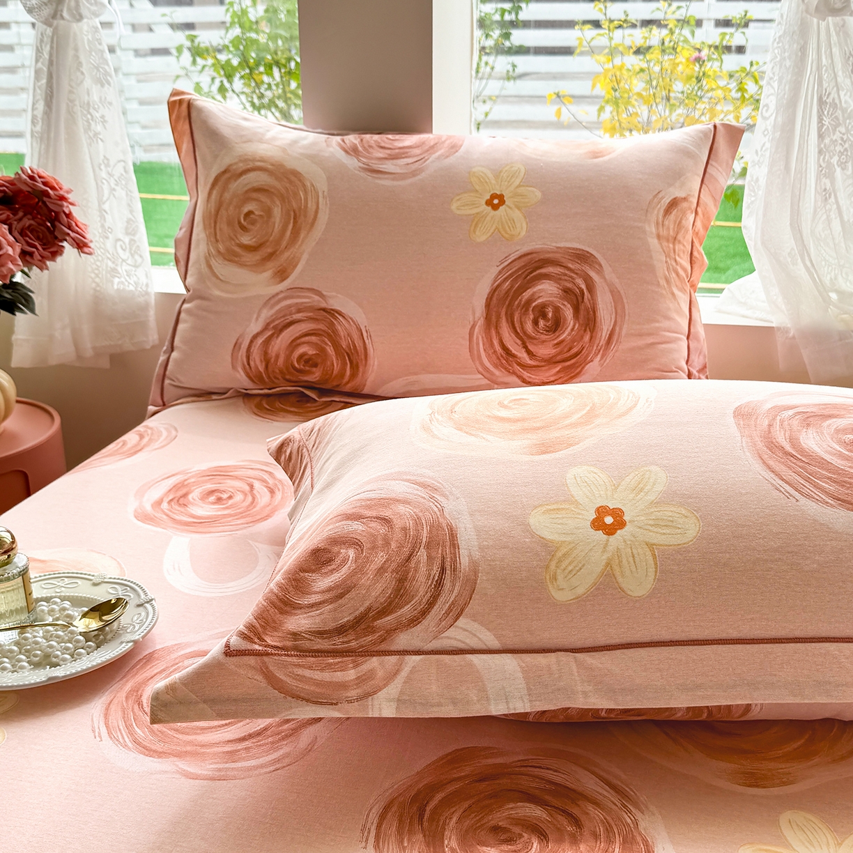 91家纺网 家纺一手货源 找家纺 壹贝家纺 2025新款A类100%全棉纯棉磨毛枕套单枕套枕套单件 浪漫的事