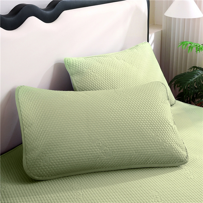 91家纺网 家纺一手货源 找家纺 梵克保罗 2025新款冰豆豆超声波凉感席系列 凉豆豆-抹茶绿