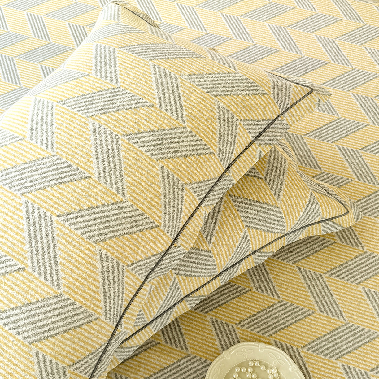 91家纺网 家纺一手货源 找家纺 壹贝家纺 2025新款A类100%全棉纯棉磨毛枕套单枕套枕套单件 施华-灰