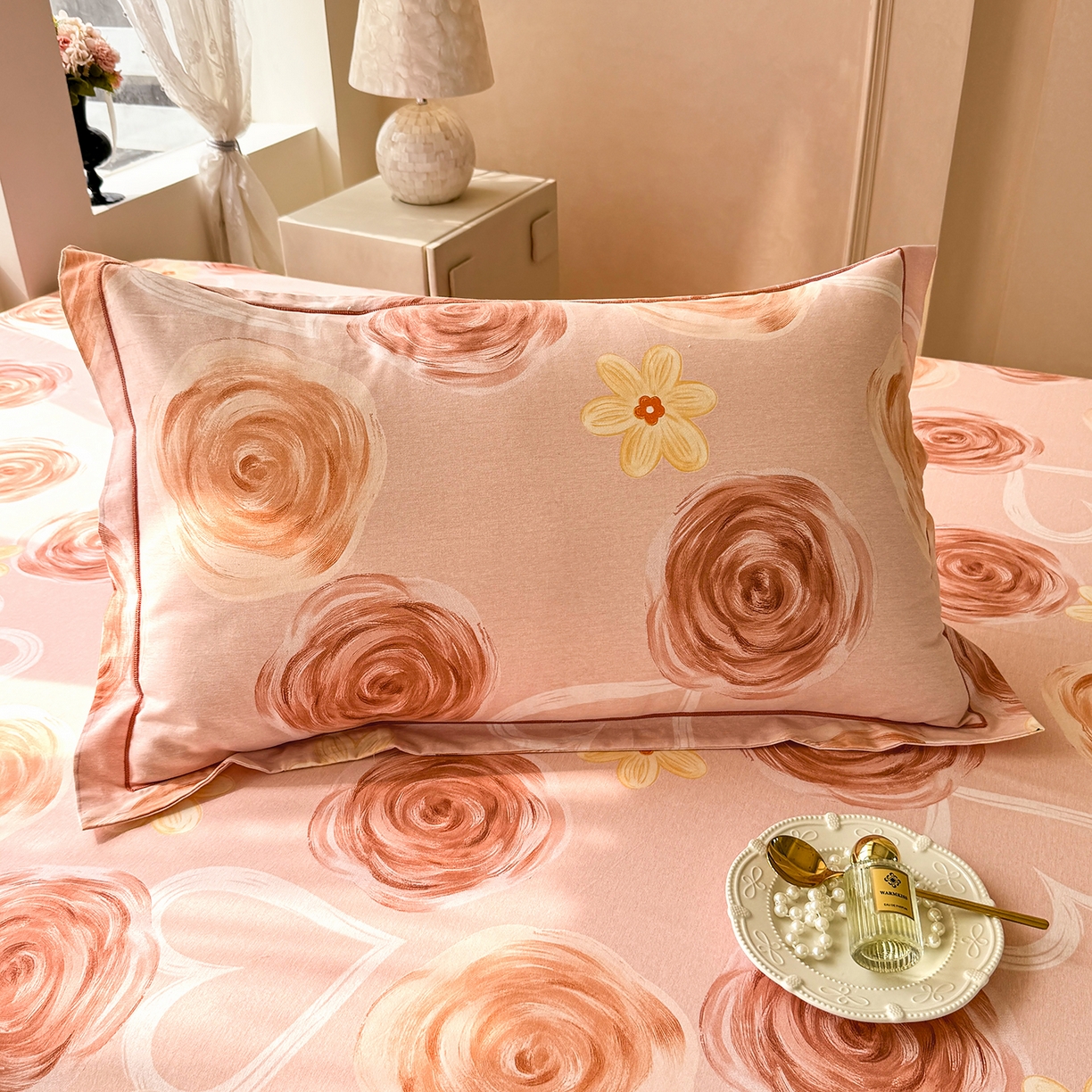 91家纺网 家纺一手货源 找家纺 壹贝家纺 2025新款A类100%全棉纯棉磨毛枕套单枕套枕套单件 浪漫的事