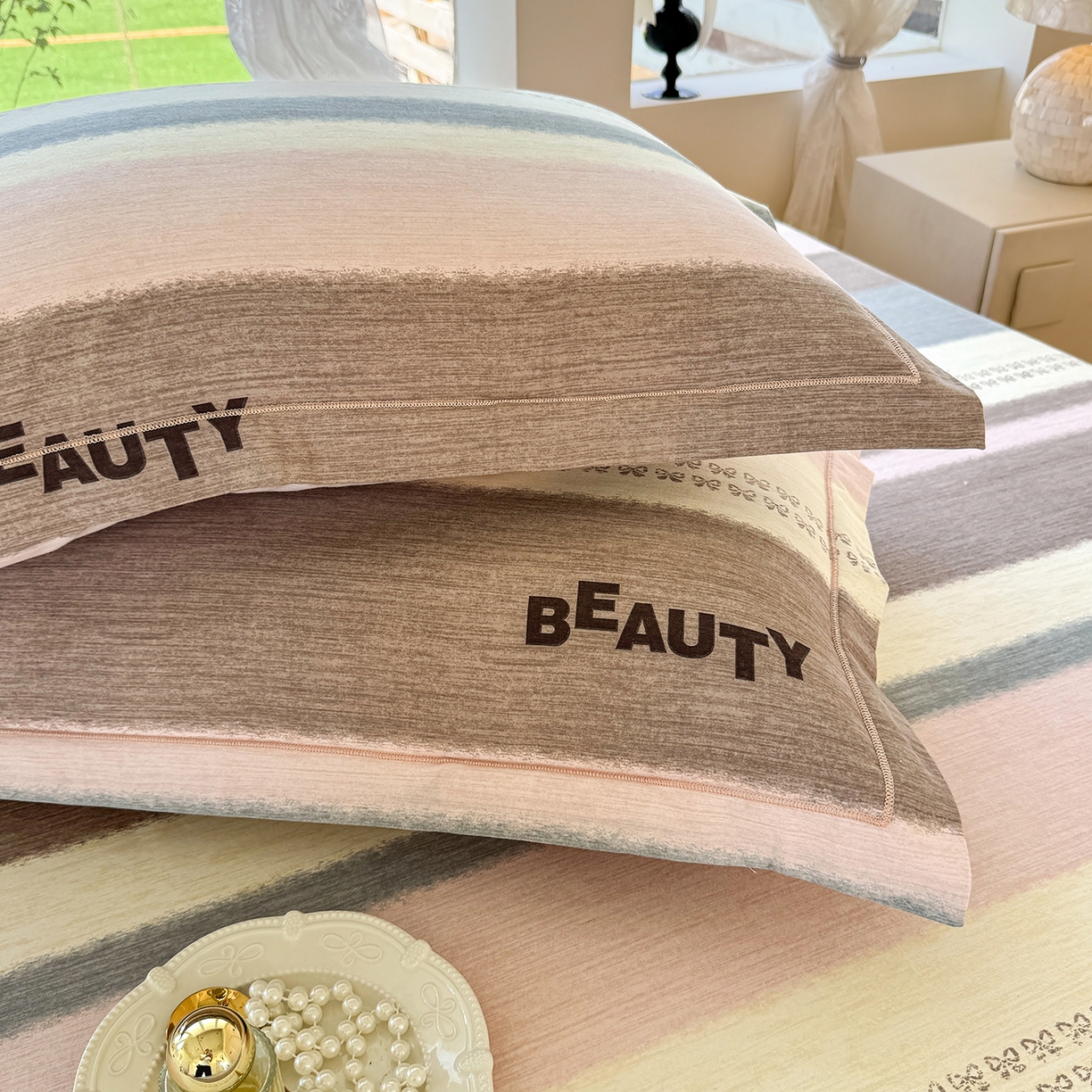 91家纺网 家纺一手货源 找家纺 壹贝家纺 2025新款A类100%全棉纯棉磨毛枕套单枕套枕套单件 信条主义-咖