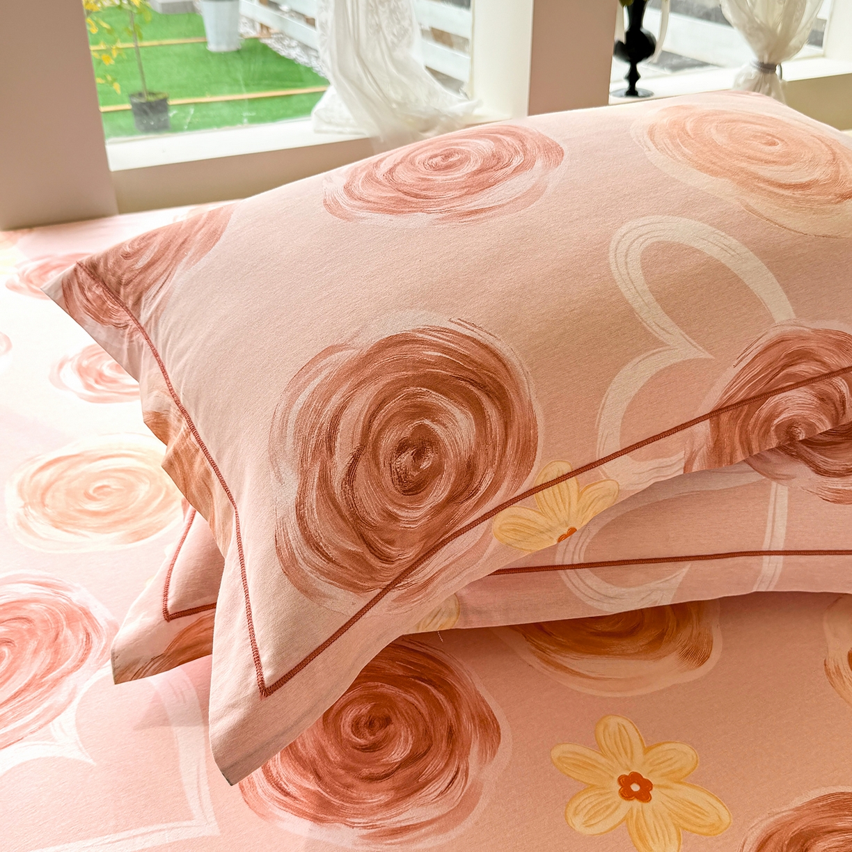 91家纺网 家纺一手货源 找家纺 壹贝家纺 2025新款A类100%全棉纯棉磨毛枕套单枕套枕套单件 浪漫的事