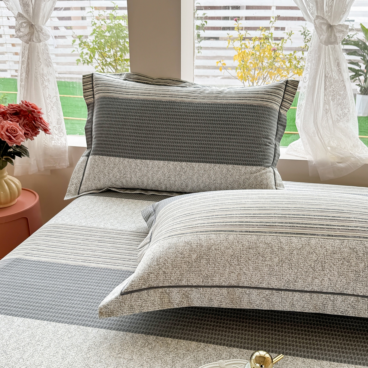 91家纺网 家纺一手货源 找家纺 壹贝家纺 2025新款A类100%全棉纯棉磨毛枕套单枕套枕套单件 亚马-灰