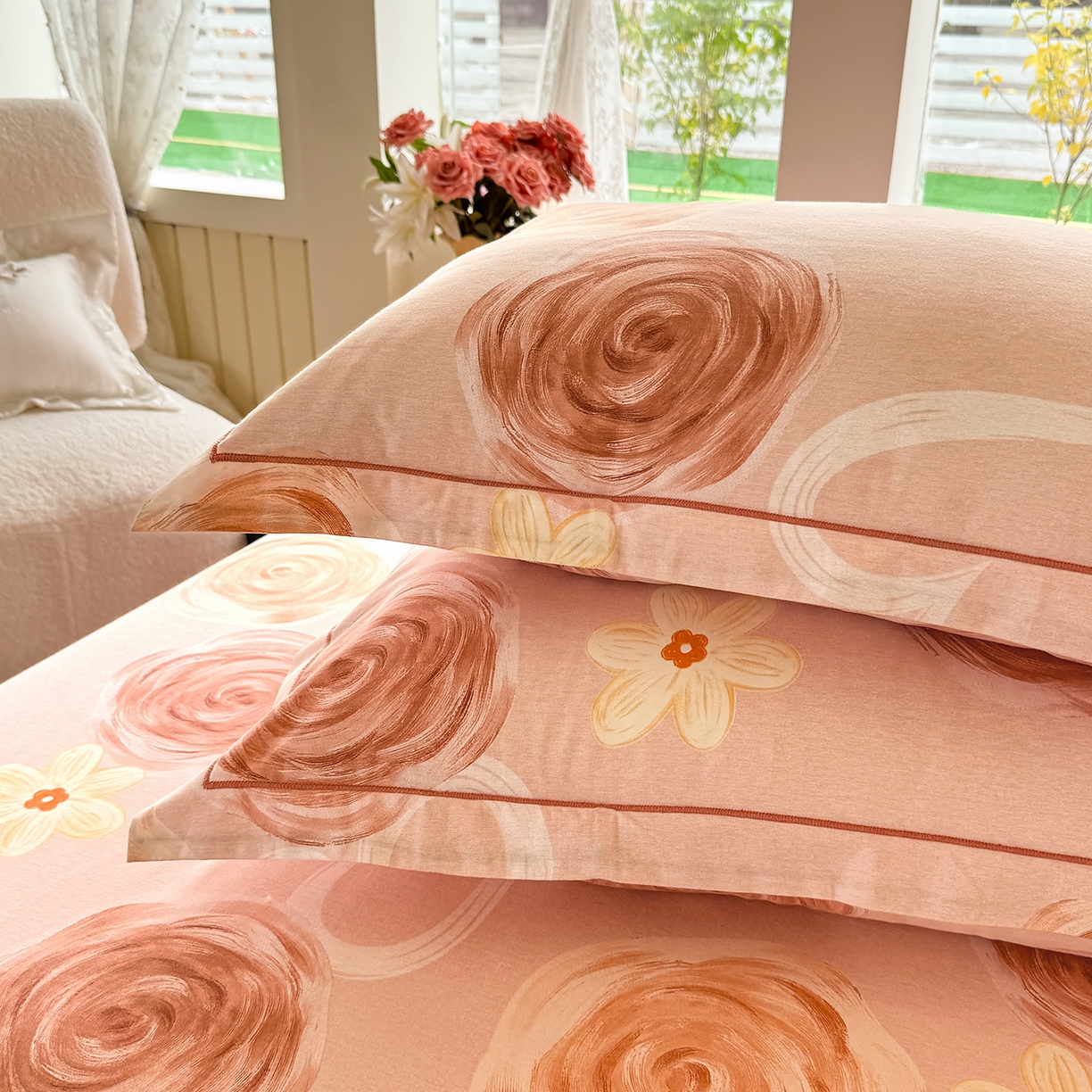 91家纺网 家纺一手货源 找家纺 壹贝家纺 2025新款A类100%全棉纯棉磨毛枕套单枕套枕套单件 浪漫的事