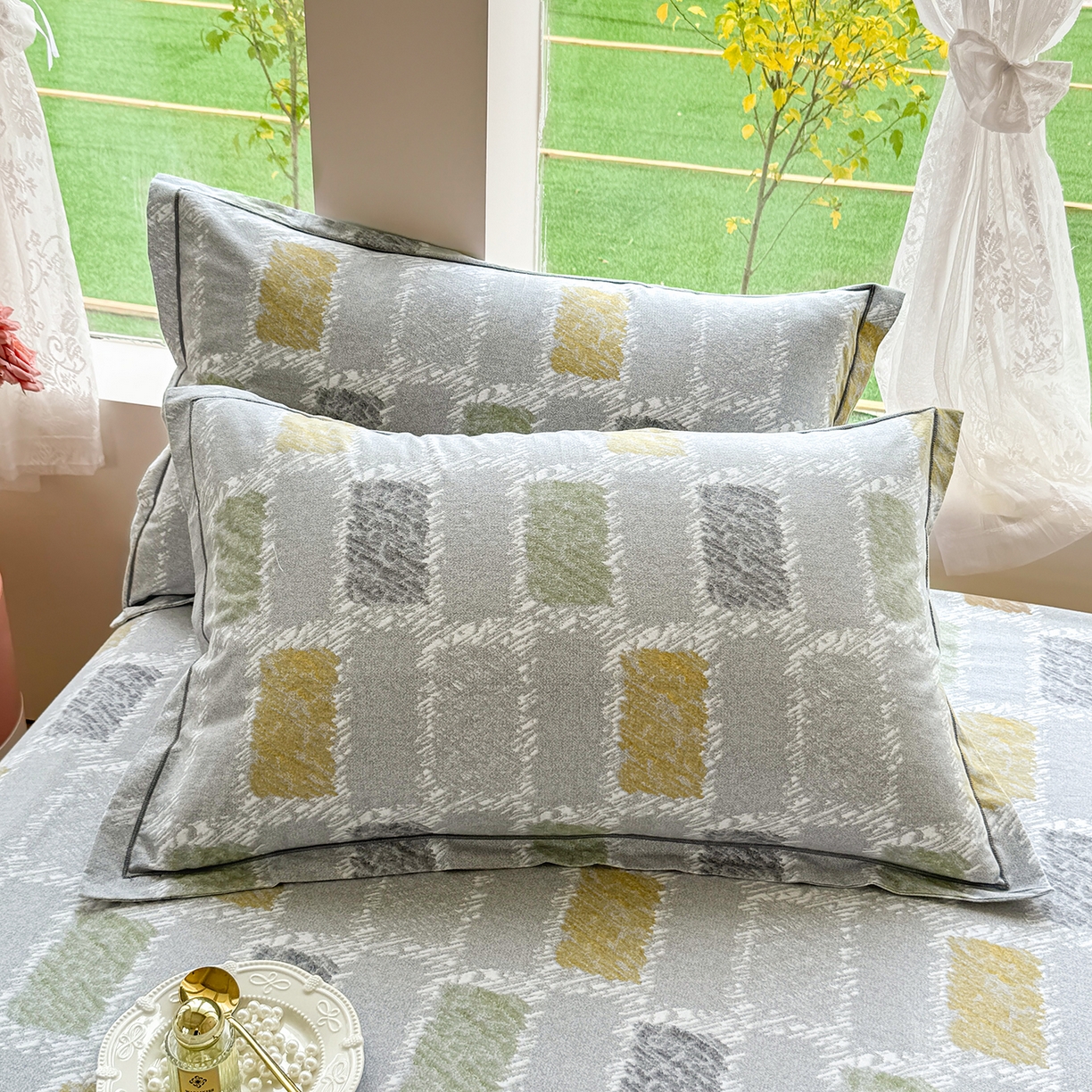 壹贝家纺 2025新款A类100%全棉纯棉磨毛枕套单枕套枕套单件 月光宝盒