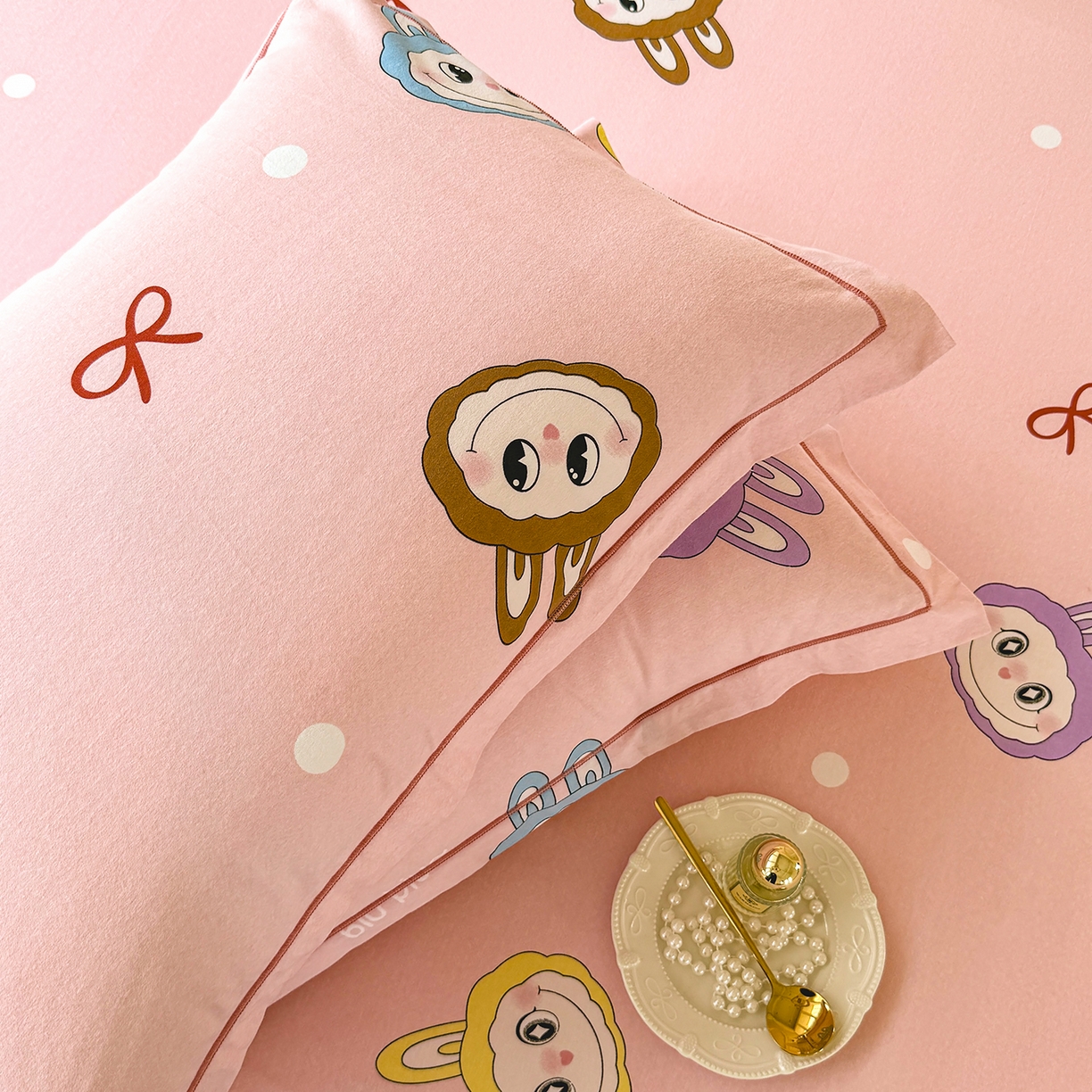 91家纺网 家纺一手货源 找家纺 壹贝家纺 2025新款A类100%全棉纯棉磨毛枕套单枕套枕套单件 拉多-粉