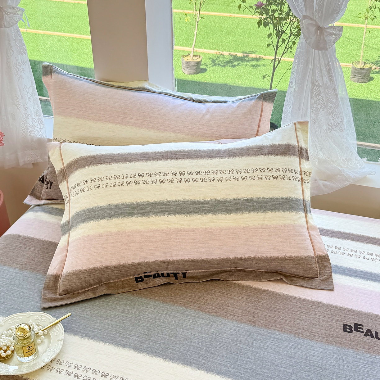 壹贝家纺 2025新款A类100%全棉纯棉磨毛枕套单枕套枕套单件 信条主义-咖