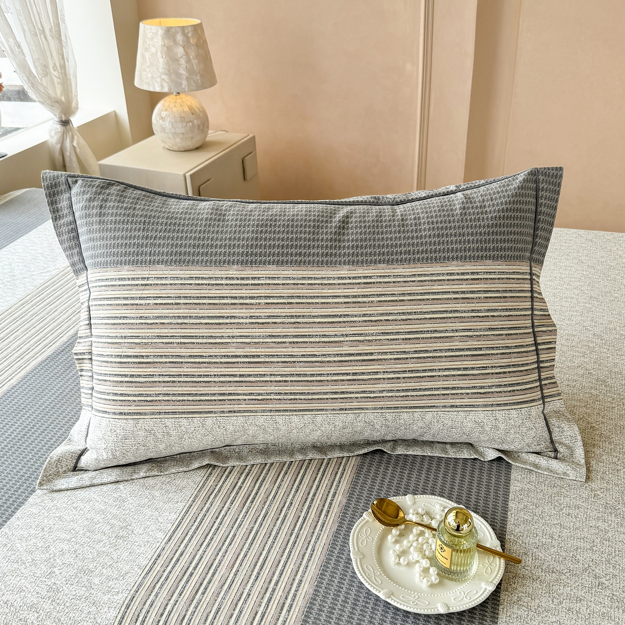 91家纺网 家纺一手货源 找家纺 壹贝家纺 2025新款A类100%全棉纯棉磨毛枕套单枕套枕套单件 亚马-灰