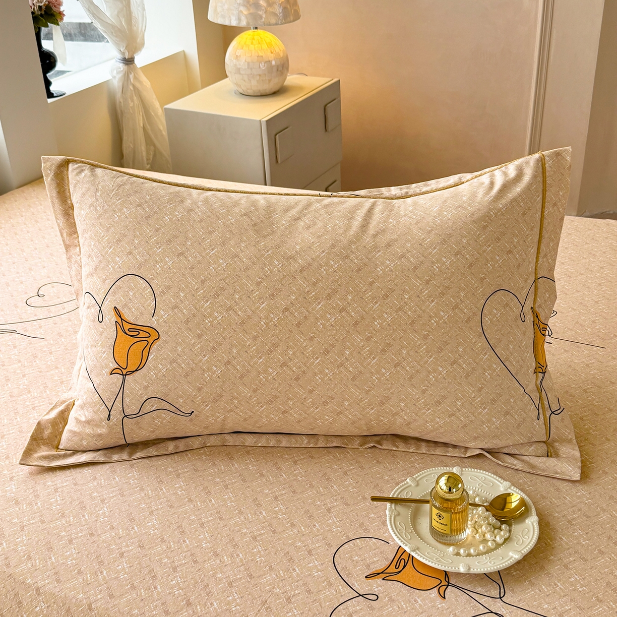 91家纺网 家纺一手货源 找家纺 壹贝家纺 2025新款A类100%全棉纯棉磨毛枕套单枕套枕套单件 小香玉-咖