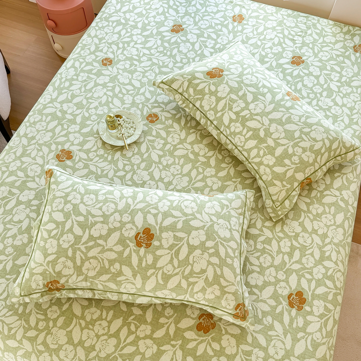 91家纺网 家纺一手货源 找家纺 壹贝家纺 2025新款A类100%全棉纯棉磨毛枕套单枕套枕套单件 芷绿