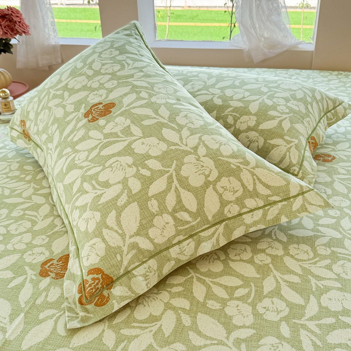 91家纺网 家纺一手货源 找家纺 壹贝家纺 2025新款A类100%全棉纯棉磨毛枕套单枕套枕套单件 芷绿