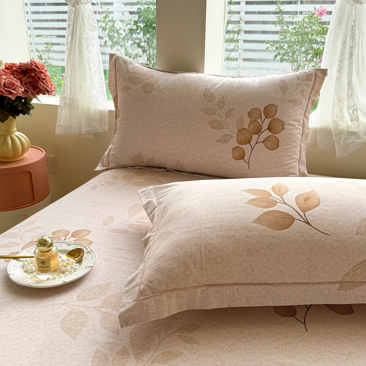 91家纺网 家纺一手货源 找家纺 壹贝家纺 2025新款A类100%全棉纯棉磨毛枕套单枕套枕套单件 叶白