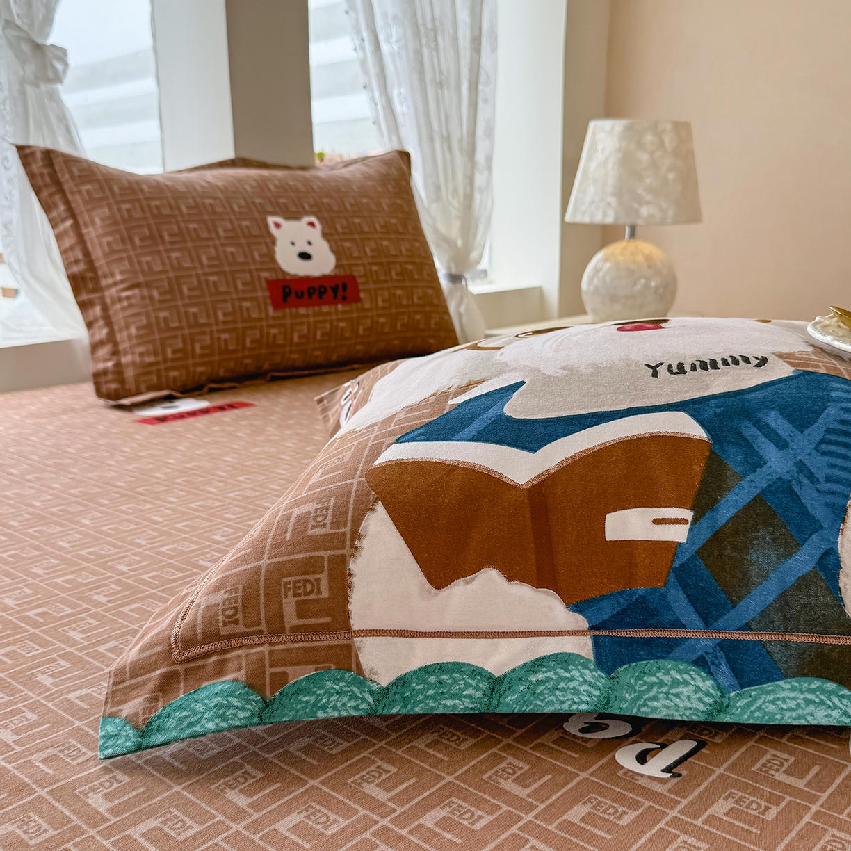 91家纺网 家纺一手货源 找家纺 壹贝家纺 2025新款A类100%全棉纯棉磨毛枕套单枕套枕套单件 凯宝-咖