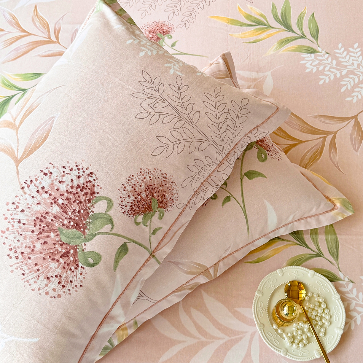 91家纺网 家纺一手货源 找家纺 壹贝家纺 2025新款A类100%全棉纯棉磨毛枕套单枕套枕套单件 和风雅颂-桔