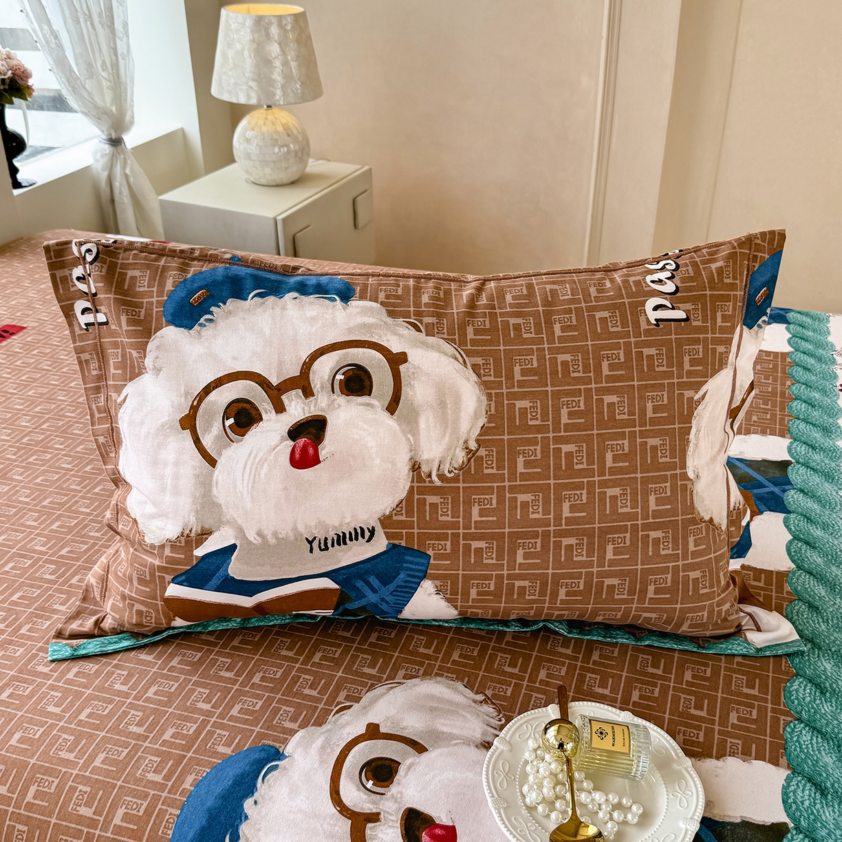 91家纺网 家纺一手货源 找家纺 壹贝家纺 2025新款A类100%全棉纯棉磨毛枕套单枕套枕套单件 凯宝-咖