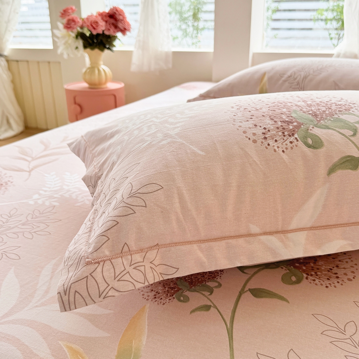 91家纺网 家纺一手货源 找家纺 壹贝家纺 2025新款A类100%全棉纯棉磨毛枕套单枕套枕套单件 和风雅颂-桔