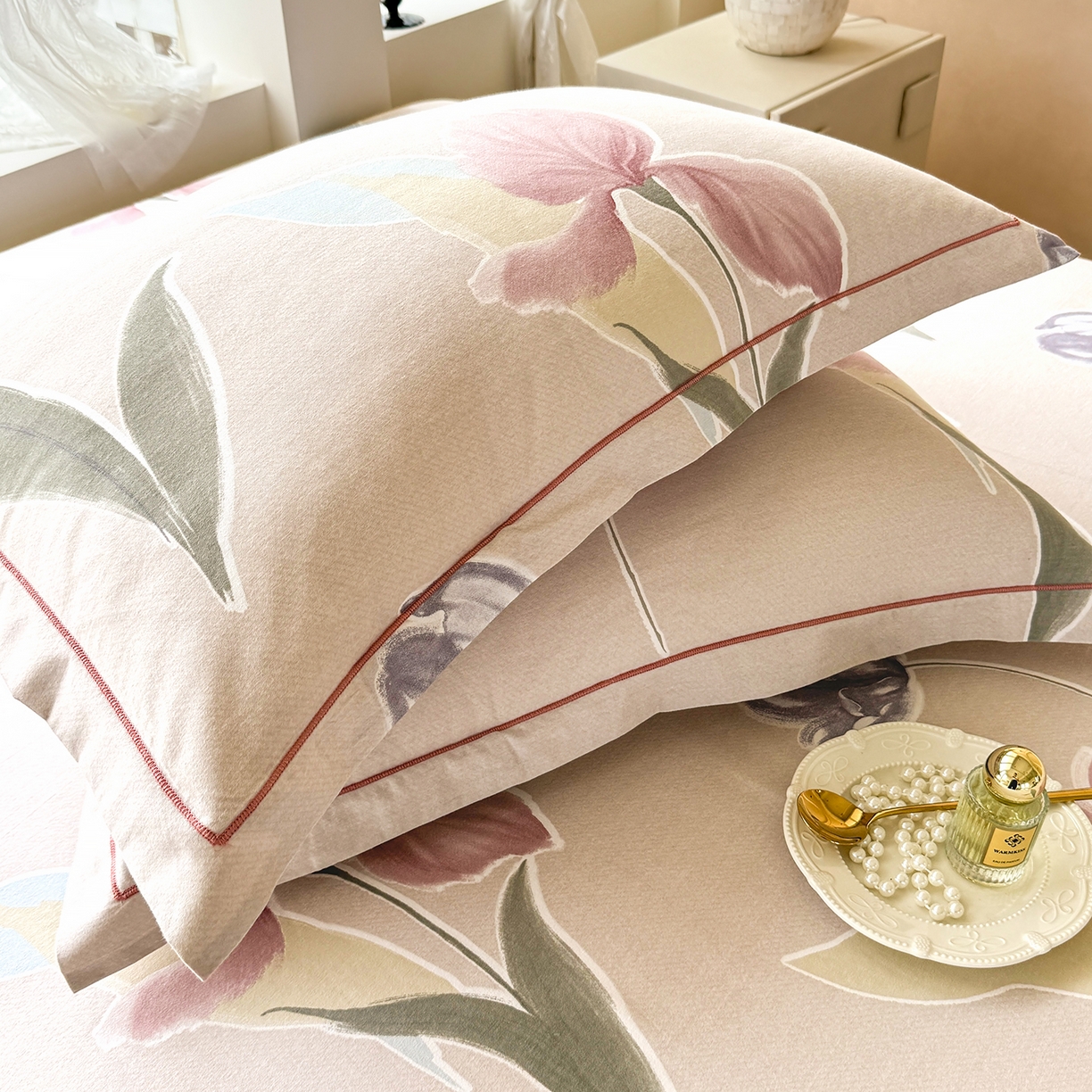 91家纺网 家纺一手货源 找家纺 壹贝家纺 2025新款A类100%全棉纯棉磨毛枕套单枕套枕套单件 奈美