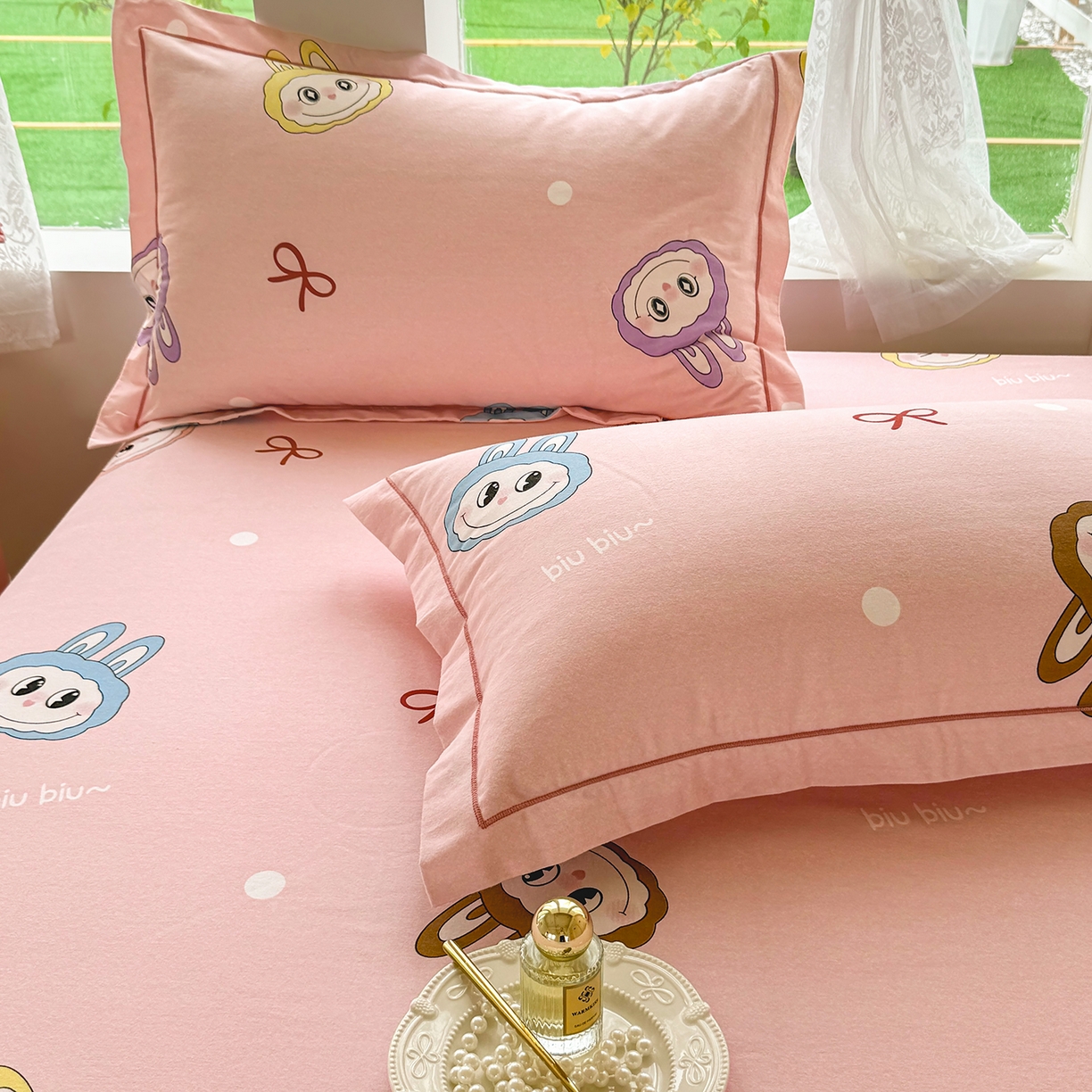 91家纺网 家纺一手货源 找家纺 壹贝家纺 2025新款A类100%全棉纯棉磨毛枕套单枕套枕套单件 拉多-粉