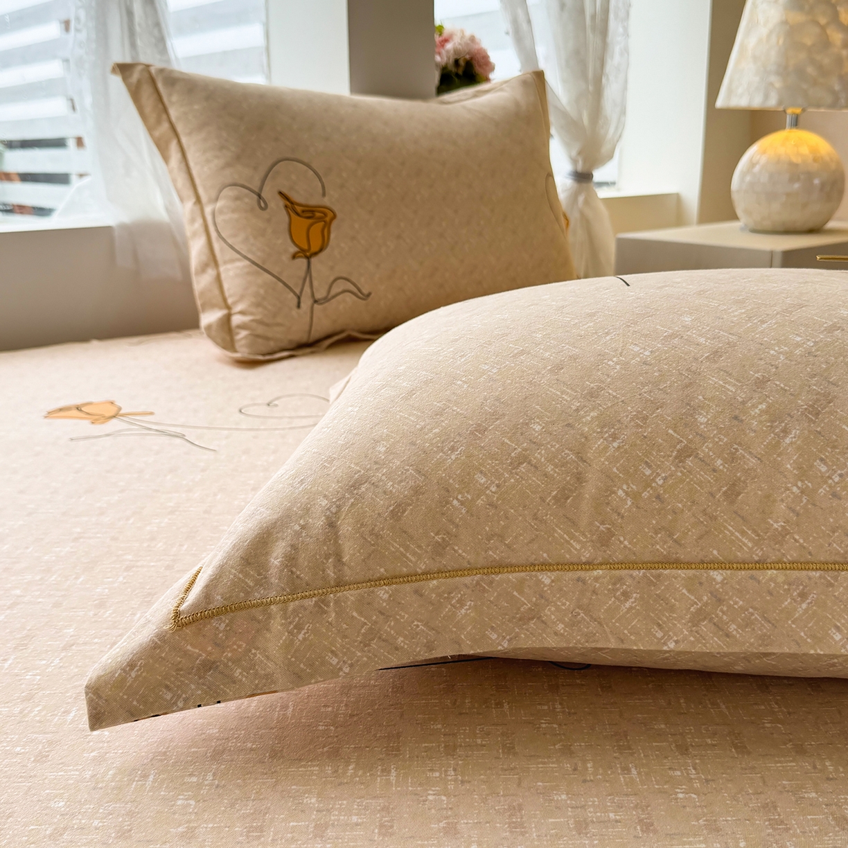 91家纺网 家纺一手货源 找家纺 壹贝家纺 2025新款A类100%全棉纯棉磨毛枕套单枕套枕套单件 小香玉-咖