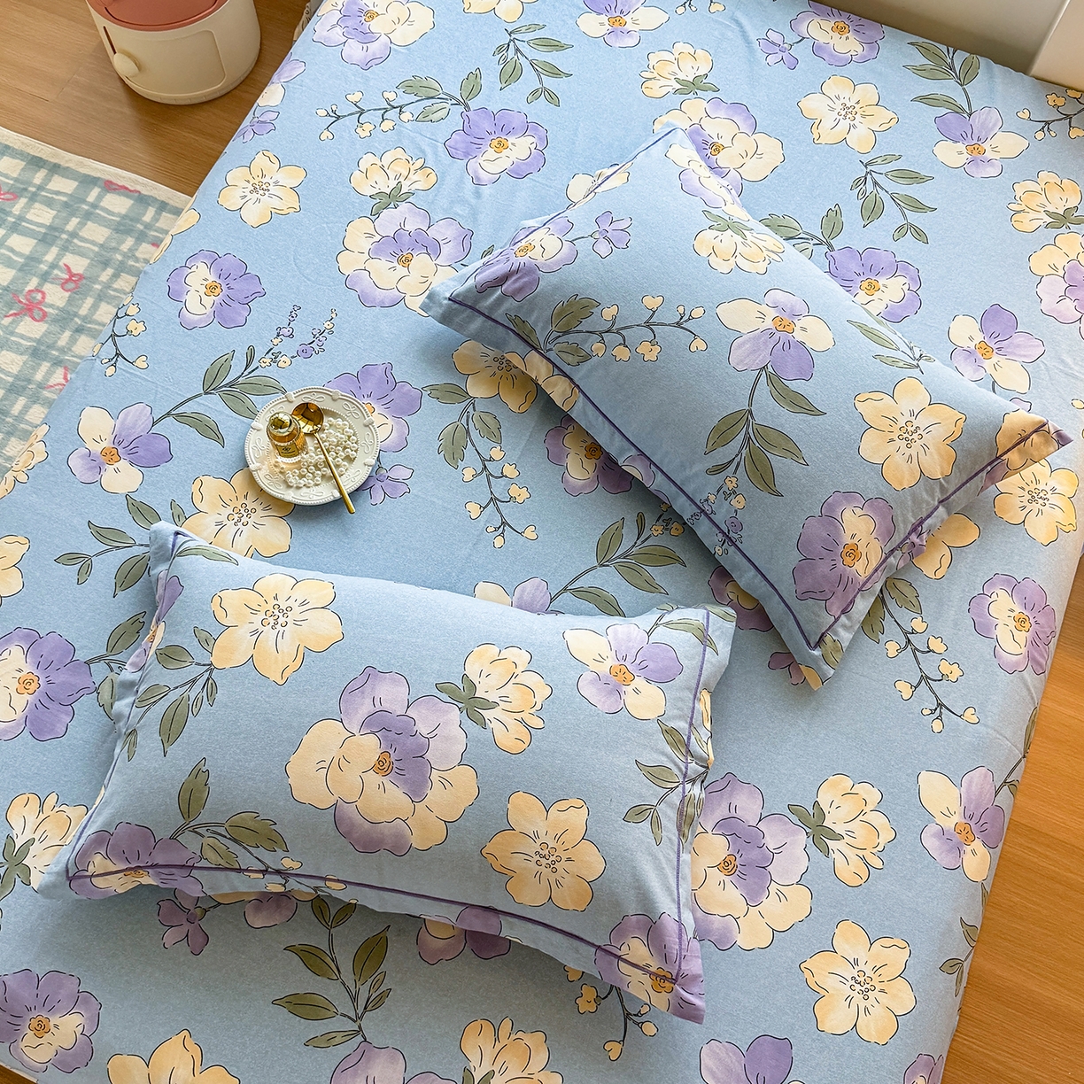 91家纺网 家纺一手货源 找家纺 壹贝家纺 2025新款A类100%全棉纯棉磨毛枕套单枕套枕套单件 莫奈花园