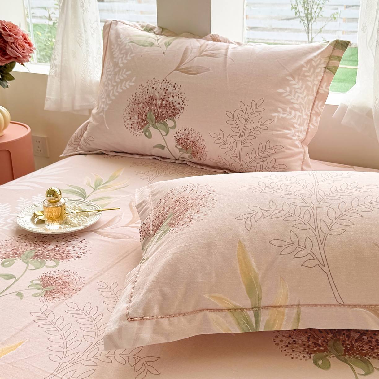 91家纺网 家纺一手货源 找家纺 壹贝家纺 2025新款A类100%全棉纯棉磨毛枕套单枕套枕套单件 和风雅颂-桔