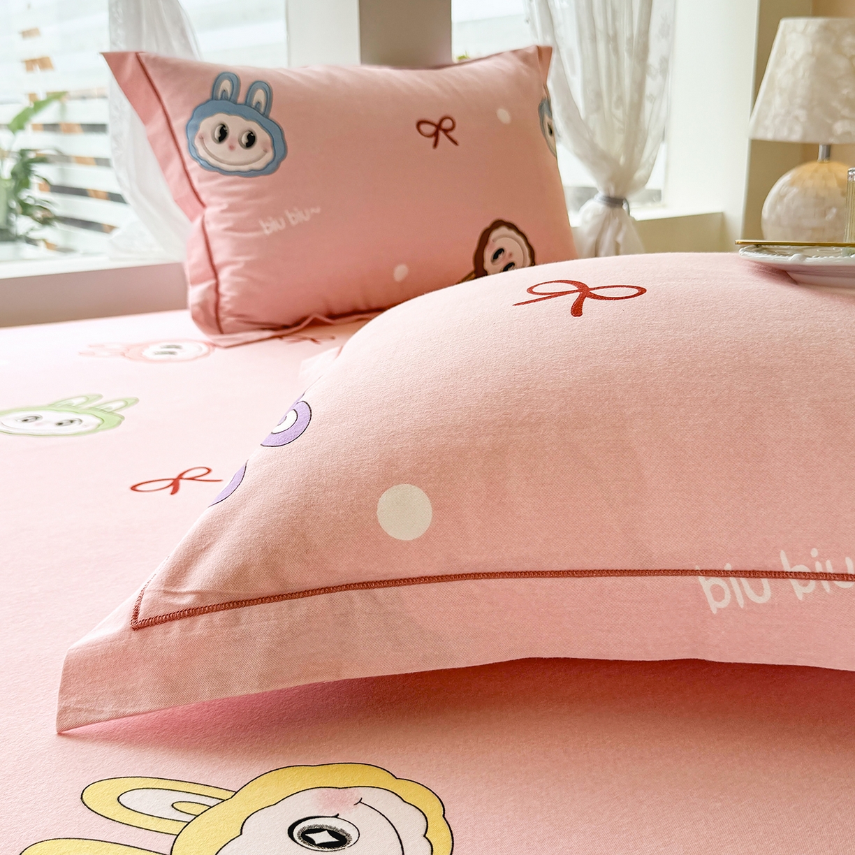 91家纺网 家纺一手货源 找家纺 壹贝家纺 2025新款A类100%全棉纯棉磨毛枕套单枕套枕套单件 拉多-粉