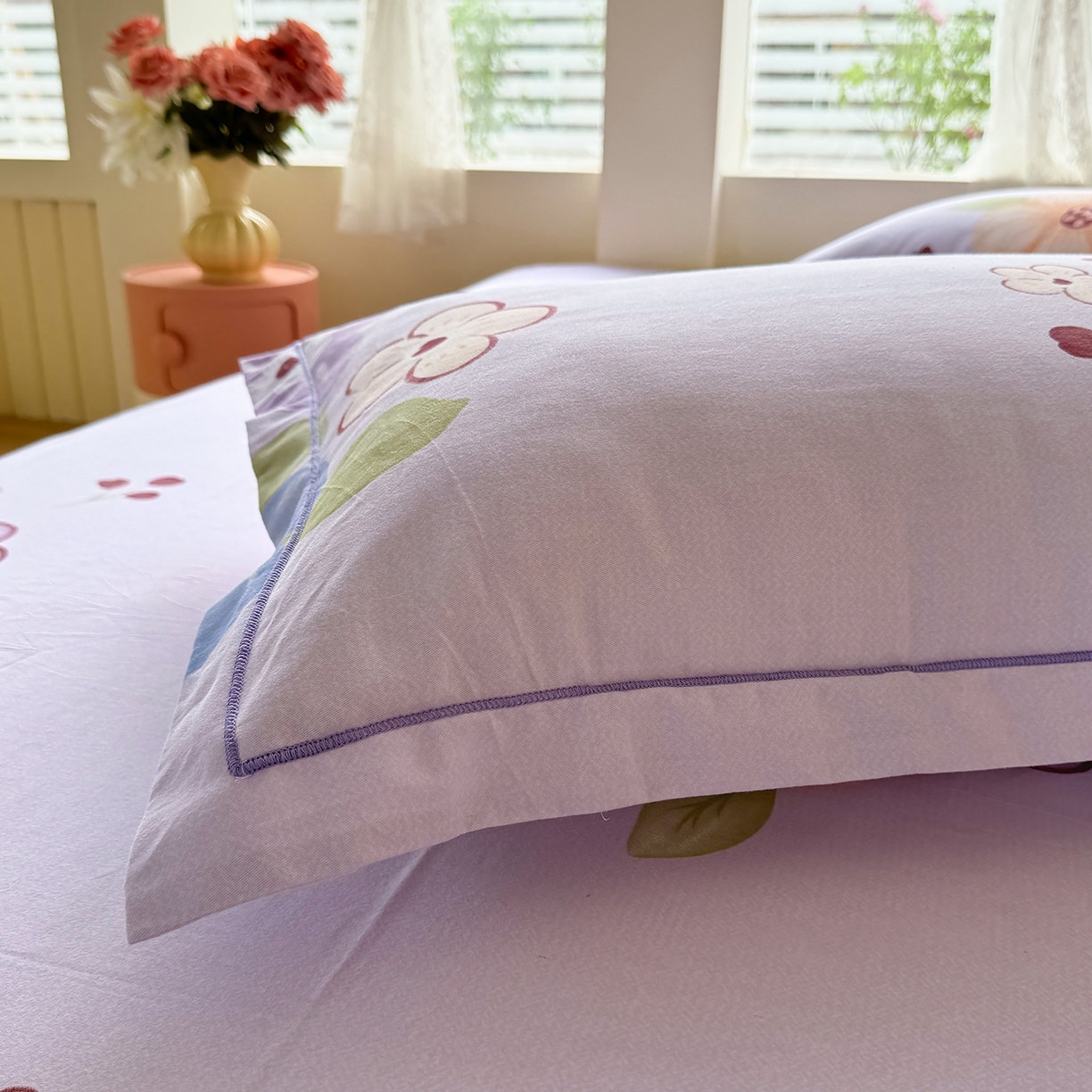 91家纺网 家纺一手货源 找家纺 壹贝家纺 2025新款A类100%全棉纯棉磨毛枕套单枕套枕套单件 紫魅