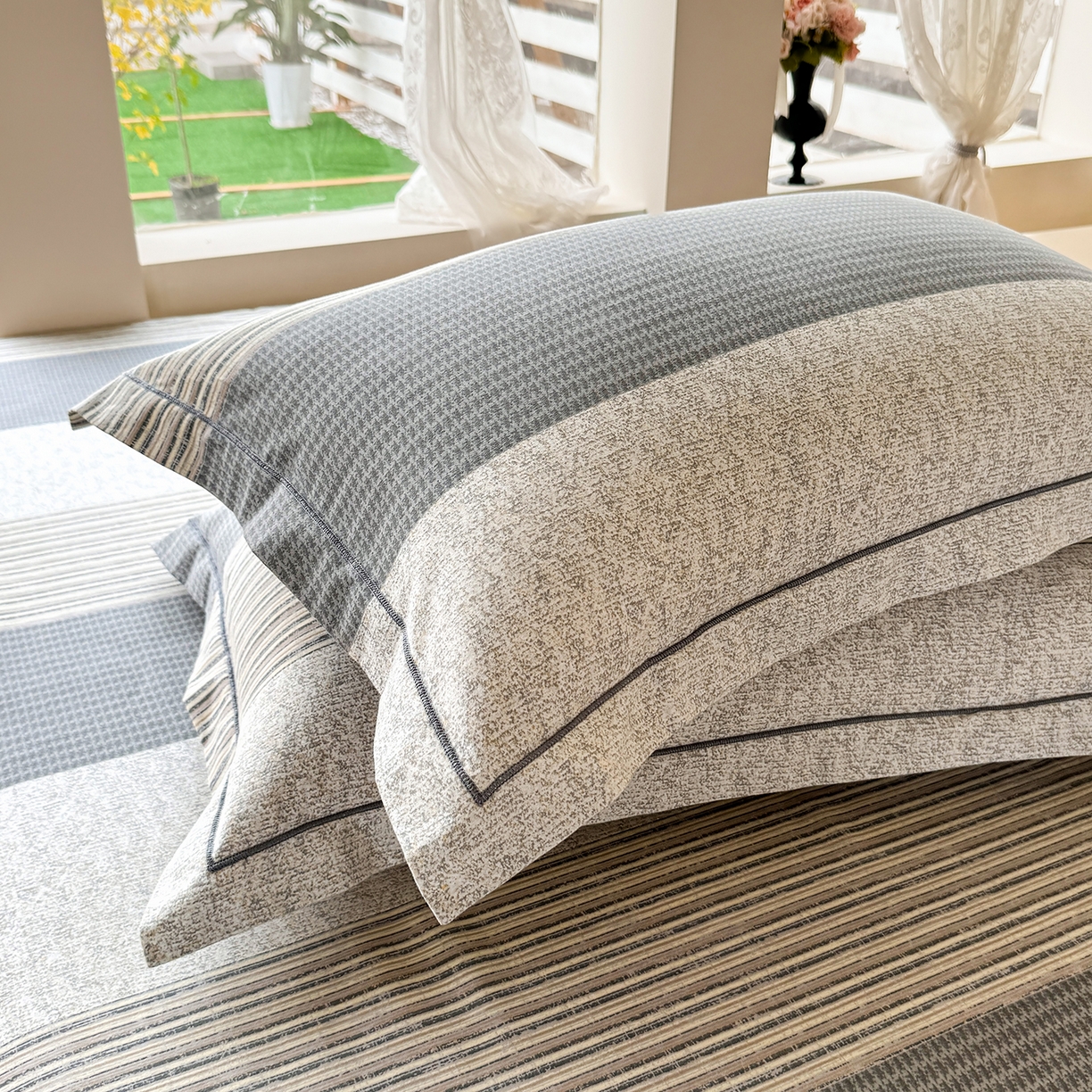 91家纺网 家纺一手货源 找家纺 壹贝家纺 2025新款A类100%全棉纯棉磨毛枕套单枕套枕套单件 亚马-灰