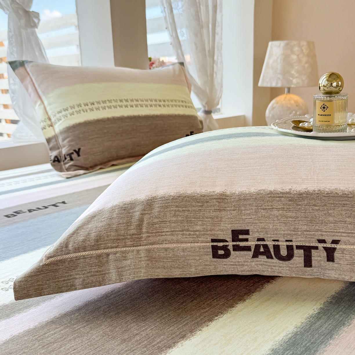 91家纺网 家纺一手货源 找家纺 壹贝家纺 2025新款A类100%全棉纯棉磨毛枕套单枕套枕套单件 信条主义-咖