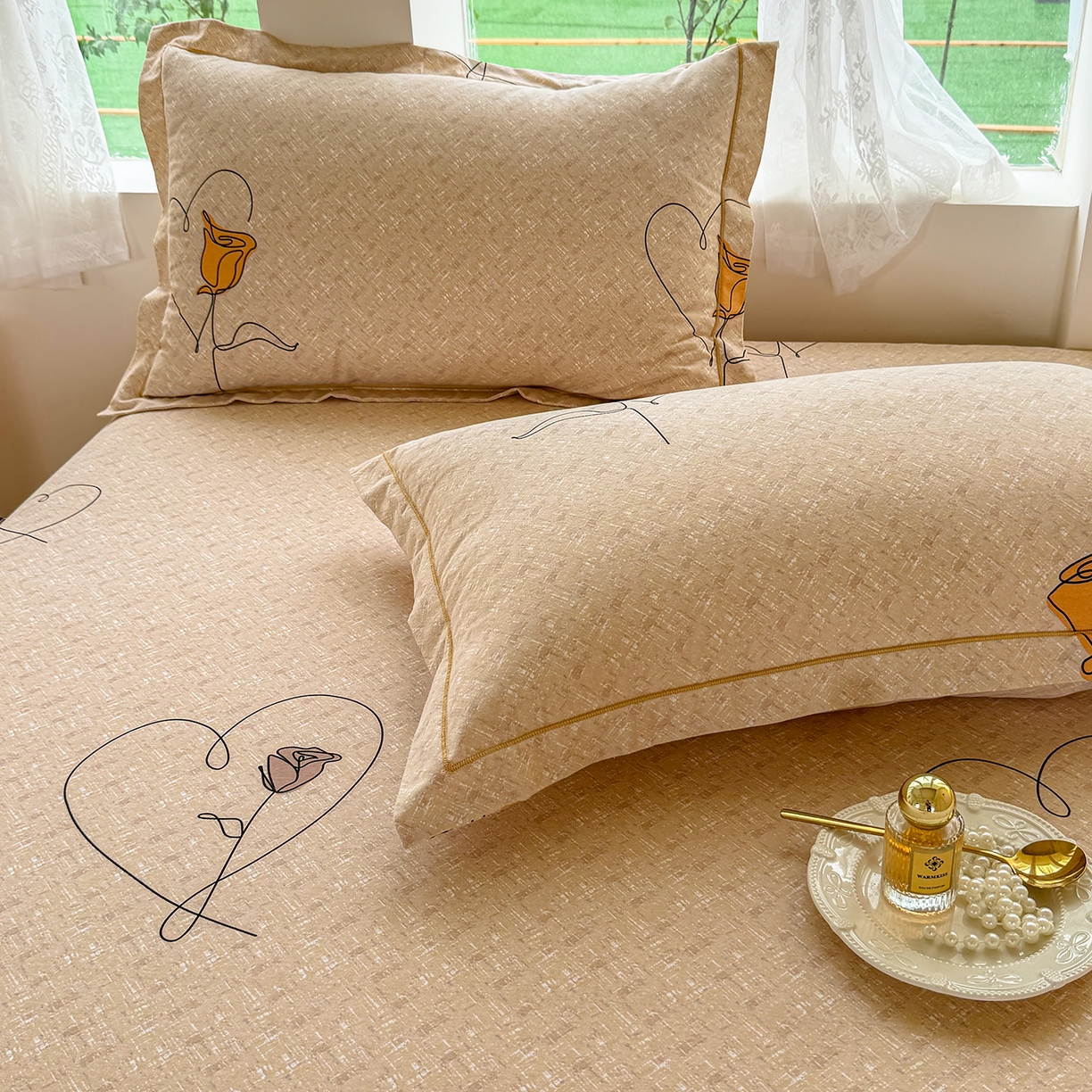 91家纺网 家纺一手货源 找家纺 壹贝家纺 2025新款A类100%全棉纯棉磨毛枕套单枕套枕套单件 小香玉-咖