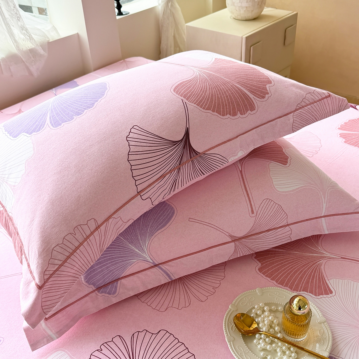 91家纺网 家纺一手货源 找家纺 壹贝家纺 2025新款A类100%全棉纯棉磨毛枕套单枕套枕套单件 一叶知秋