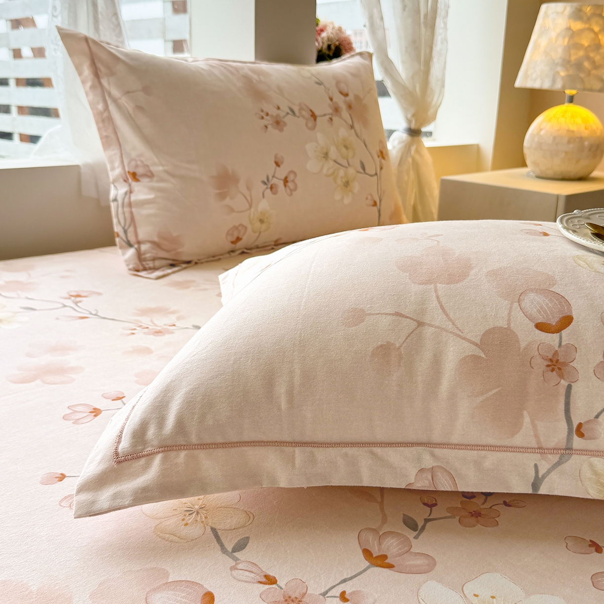 91家纺网 家纺一手货源 找家纺 壹贝家纺 2025新款A类100%全棉纯棉磨毛枕套单枕套枕套单件 十里桃花