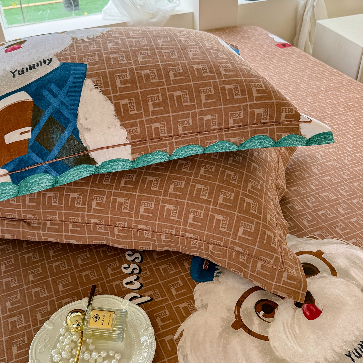 91家纺网 家纺一手货源 找家纺 壹贝家纺 2025新款A类100%全棉纯棉磨毛枕套单枕套枕套单件 凯宝-咖