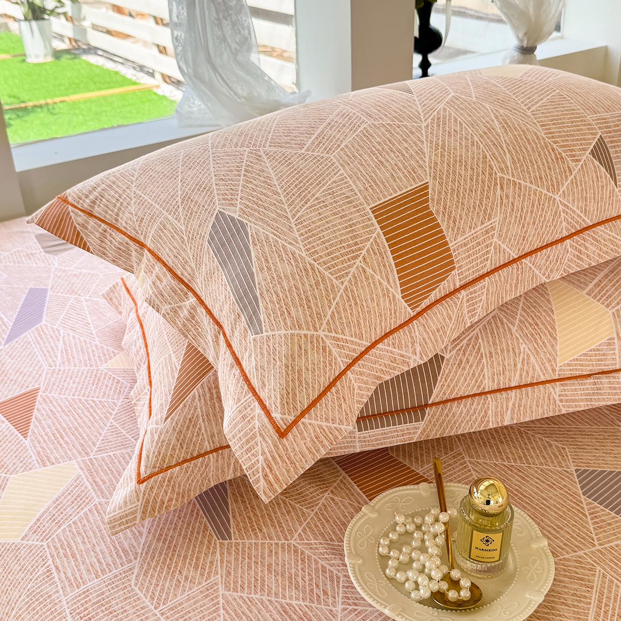 91家纺网 家纺一手货源 找家纺 壹贝家纺 2025新款A类100%全棉纯棉磨毛枕套单枕套枕套单件 记忆碎片-咖