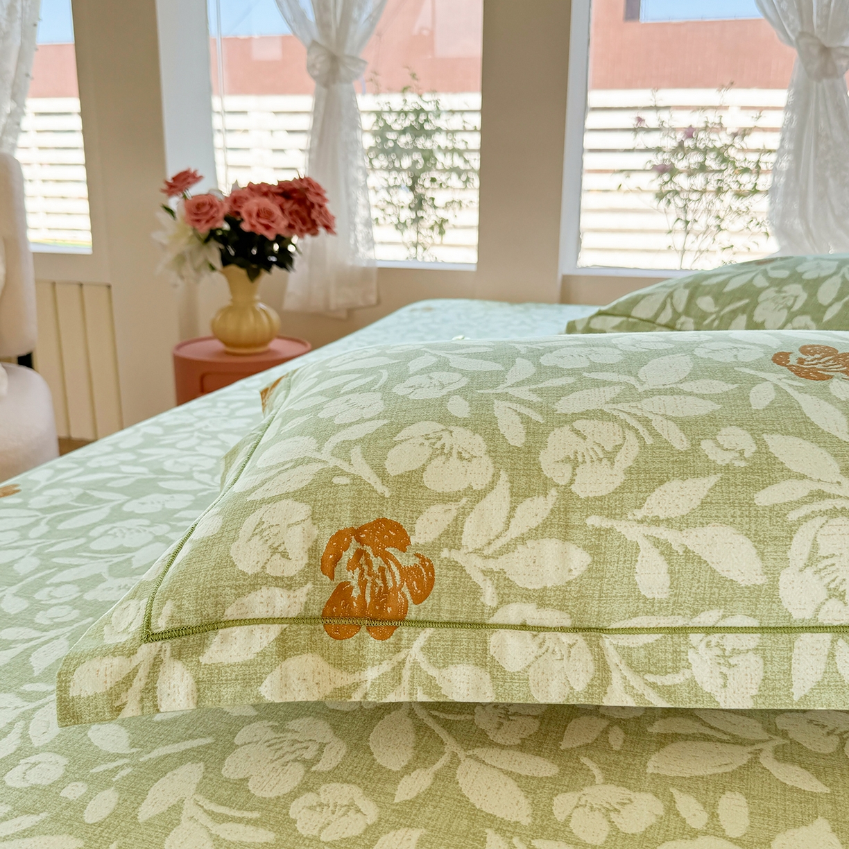 91家纺网 家纺一手货源 找家纺 壹贝家纺 2025新款A类100%全棉纯棉磨毛枕套单枕套枕套单件 芷绿