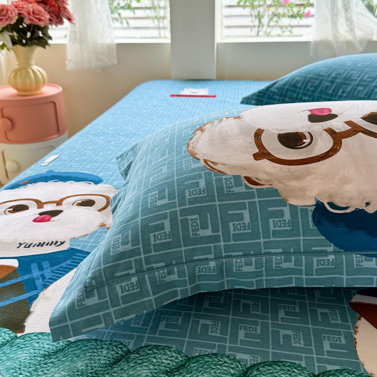 91家纺网 家纺一手货源 找家纺 壹贝家纺 2025新款A类100%全棉纯棉磨毛枕套单枕套枕套单件 凯宝-蓝