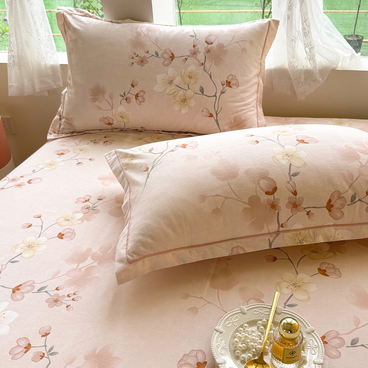 91家纺网 家纺一手货源 找家纺 壹贝家纺 2025新款A类100%全棉纯棉磨毛枕套单枕套枕套单件 十里桃花