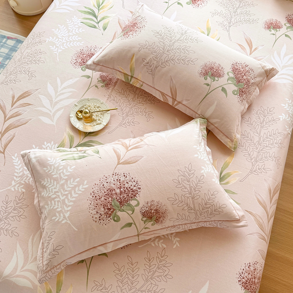 91家纺网 家纺一手货源 找家纺 壹贝家纺 2025新款A类100%全棉纯棉磨毛枕套单枕套枕套单件 和风雅颂-桔