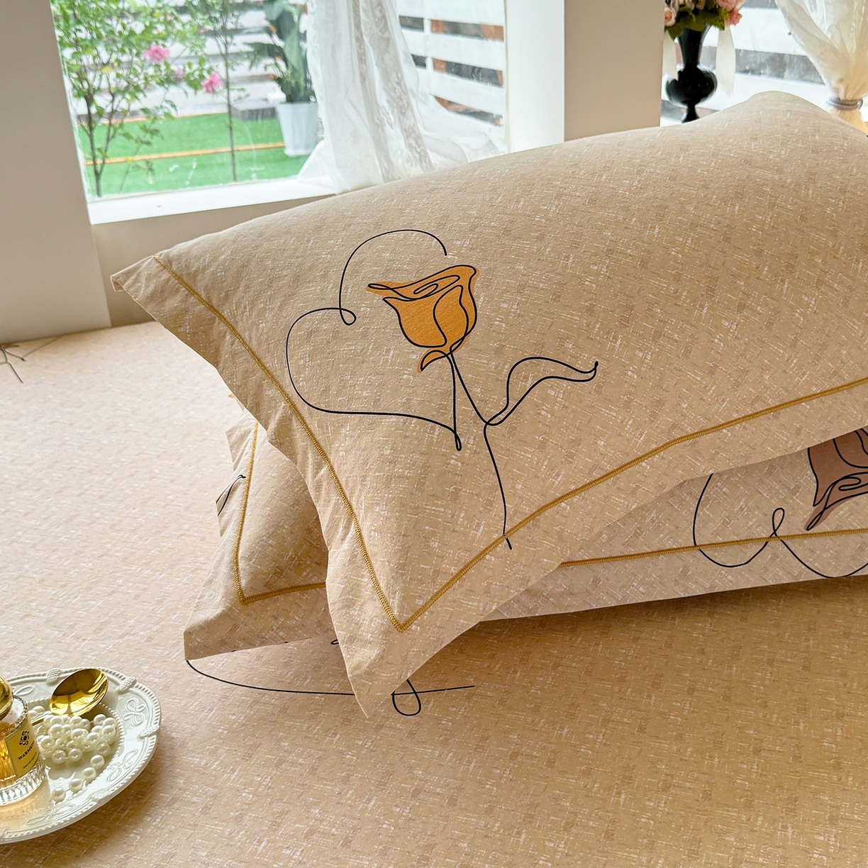 91家纺网 家纺一手货源 找家纺 壹贝家纺 2025新款A类100%全棉纯棉磨毛枕套单枕套枕套单件 小香玉-咖