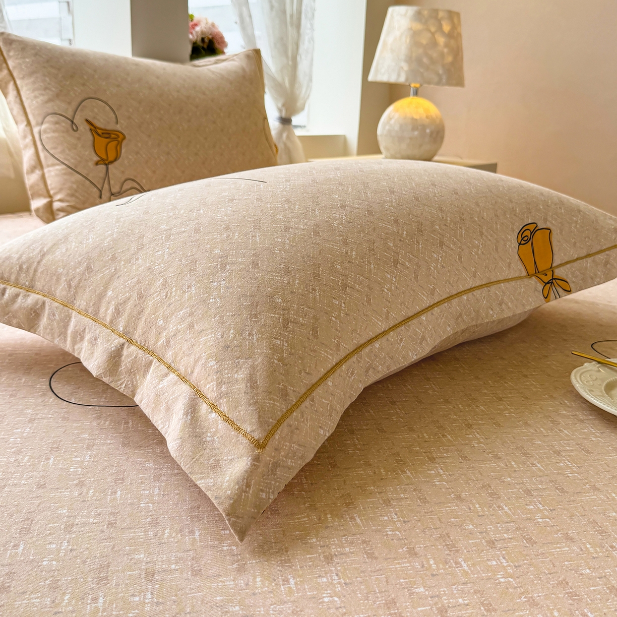 91家纺网 家纺一手货源 找家纺 壹贝家纺 2025新款A类100%全棉纯棉磨毛枕套单枕套枕套单件 小香玉-咖