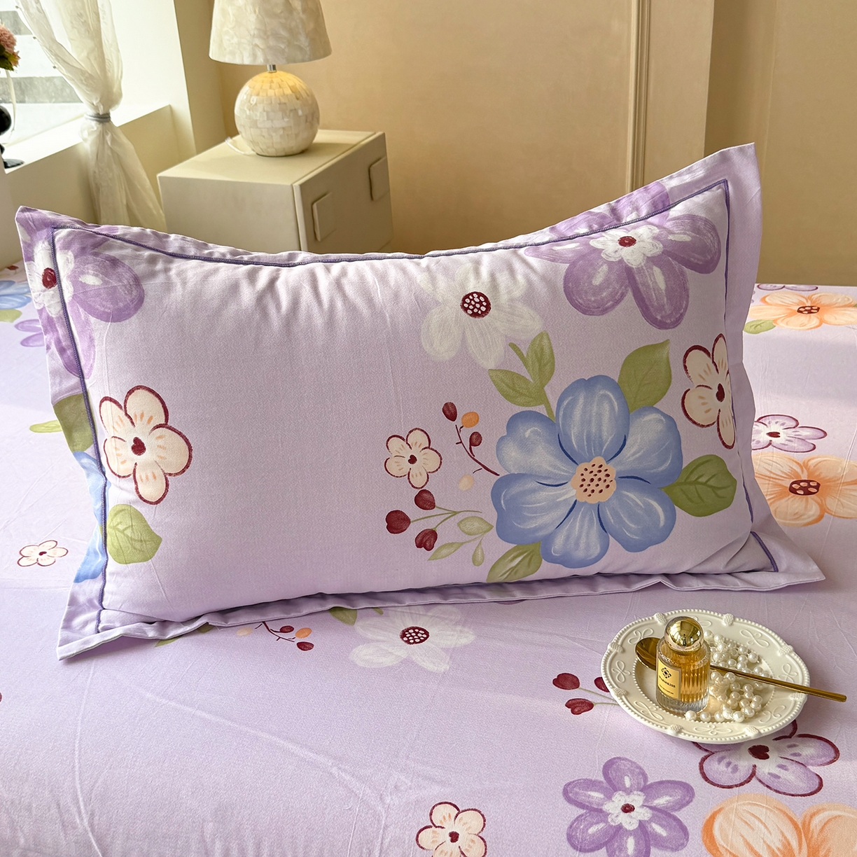 91家纺网 家纺一手货源 找家纺 壹贝家纺 2025新款A类100%全棉纯棉磨毛枕套单枕套枕套单件 紫魅