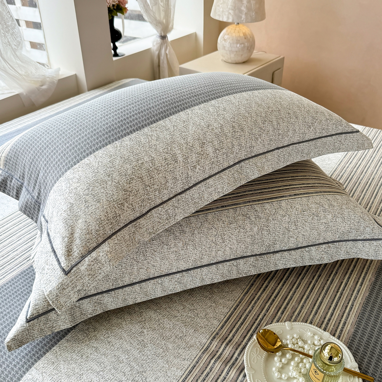 91家纺网 家纺一手货源 找家纺 壹贝家纺 2025新款A类100%全棉纯棉磨毛枕套单枕套枕套单件 亚马-灰