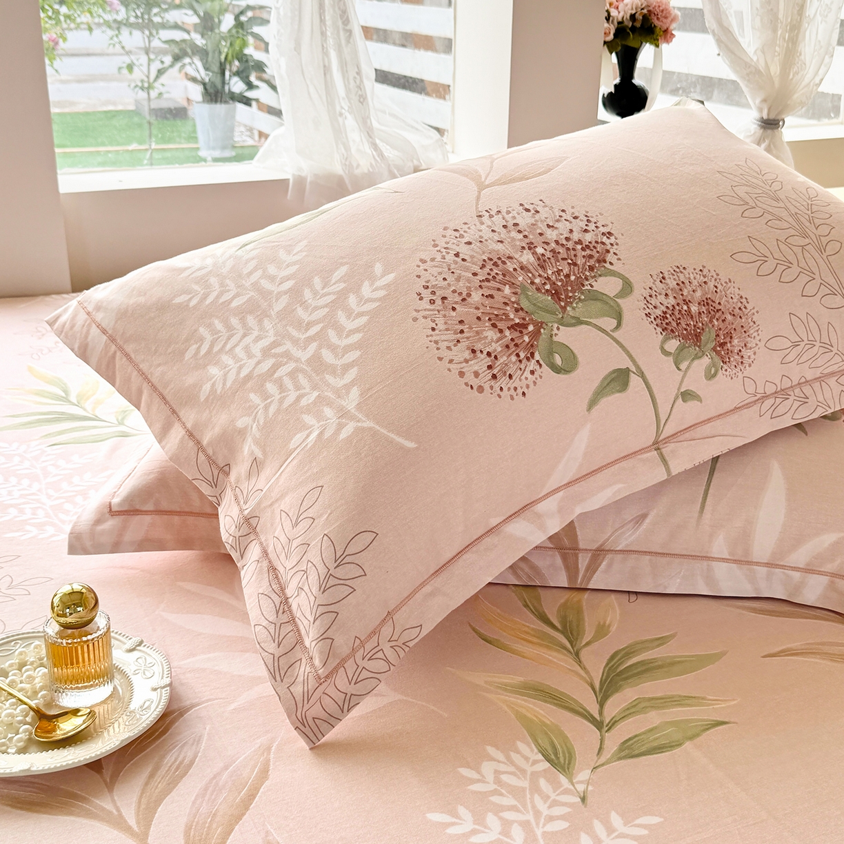 91家纺网 家纺一手货源 找家纺 壹贝家纺 2025新款A类100%全棉纯棉磨毛枕套单枕套枕套单件 和风雅颂-桔