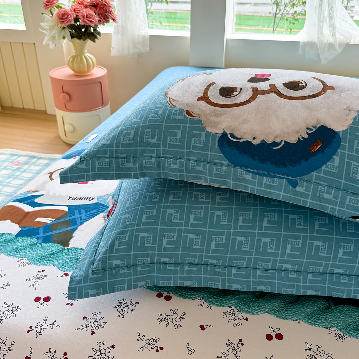 91家纺网 家纺一手货源 找家纺 壹贝家纺 2025新款A类100%全棉纯棉磨毛枕套单枕套枕套单件 凯宝-蓝