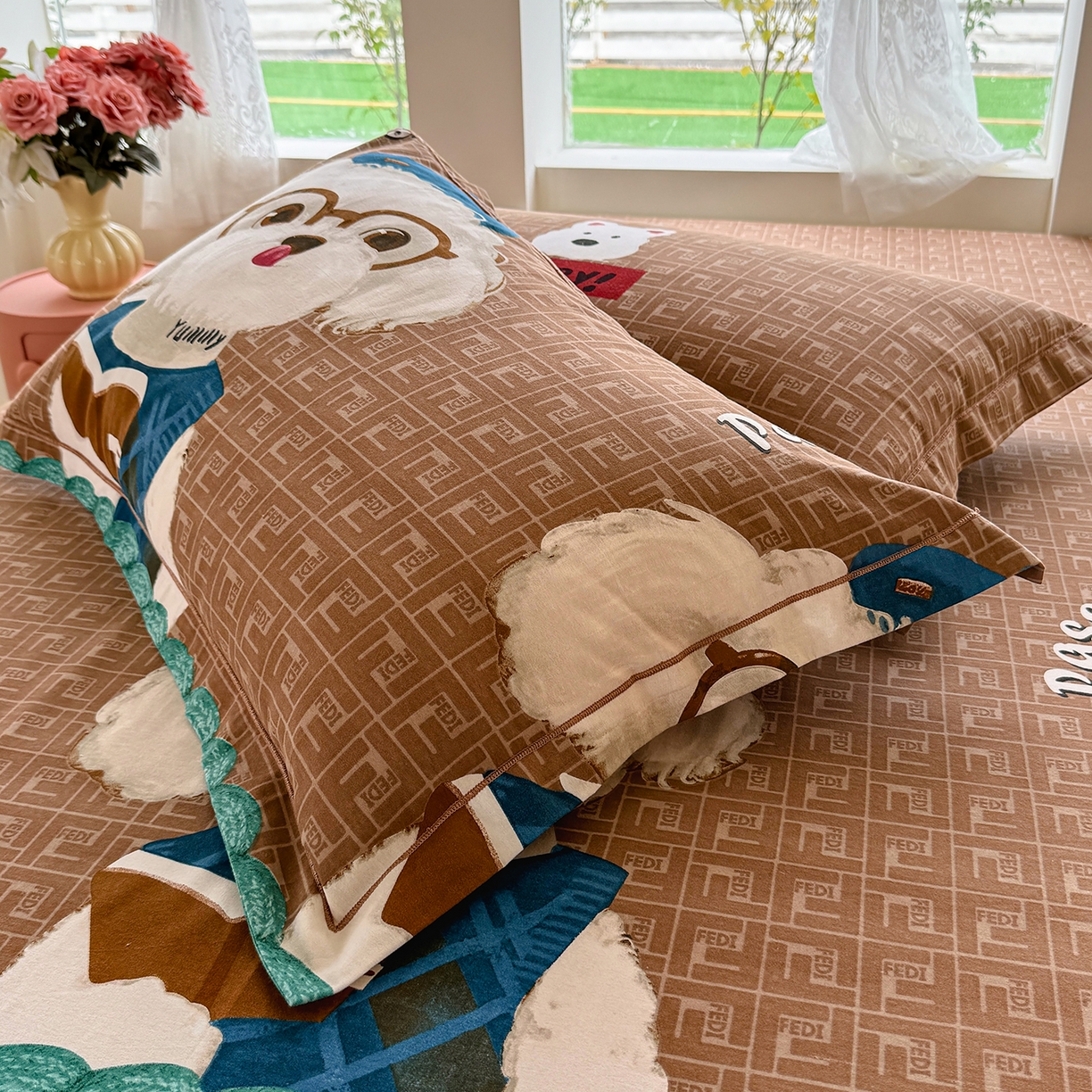 91家纺网 家纺一手货源 找家纺 壹贝家纺 2025新款A类100%全棉纯棉磨毛枕套单枕套枕套单件 凯宝-咖