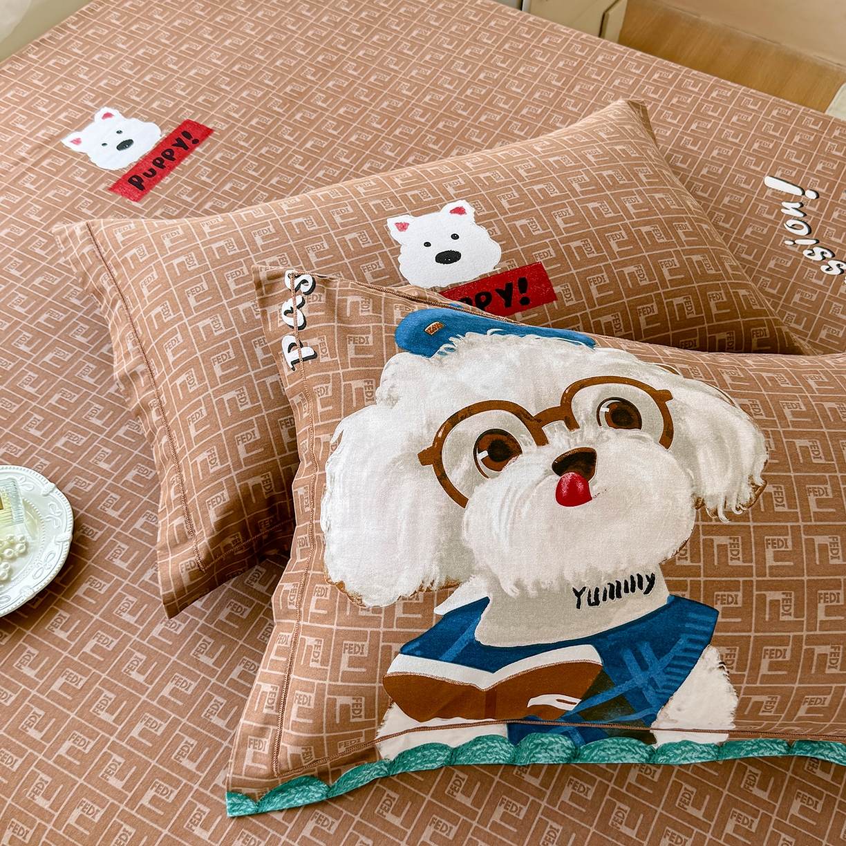 91家纺网 家纺一手货源 找家纺 壹贝家纺 2025新款A类100%全棉纯棉磨毛枕套单枕套枕套单件 凯宝-咖