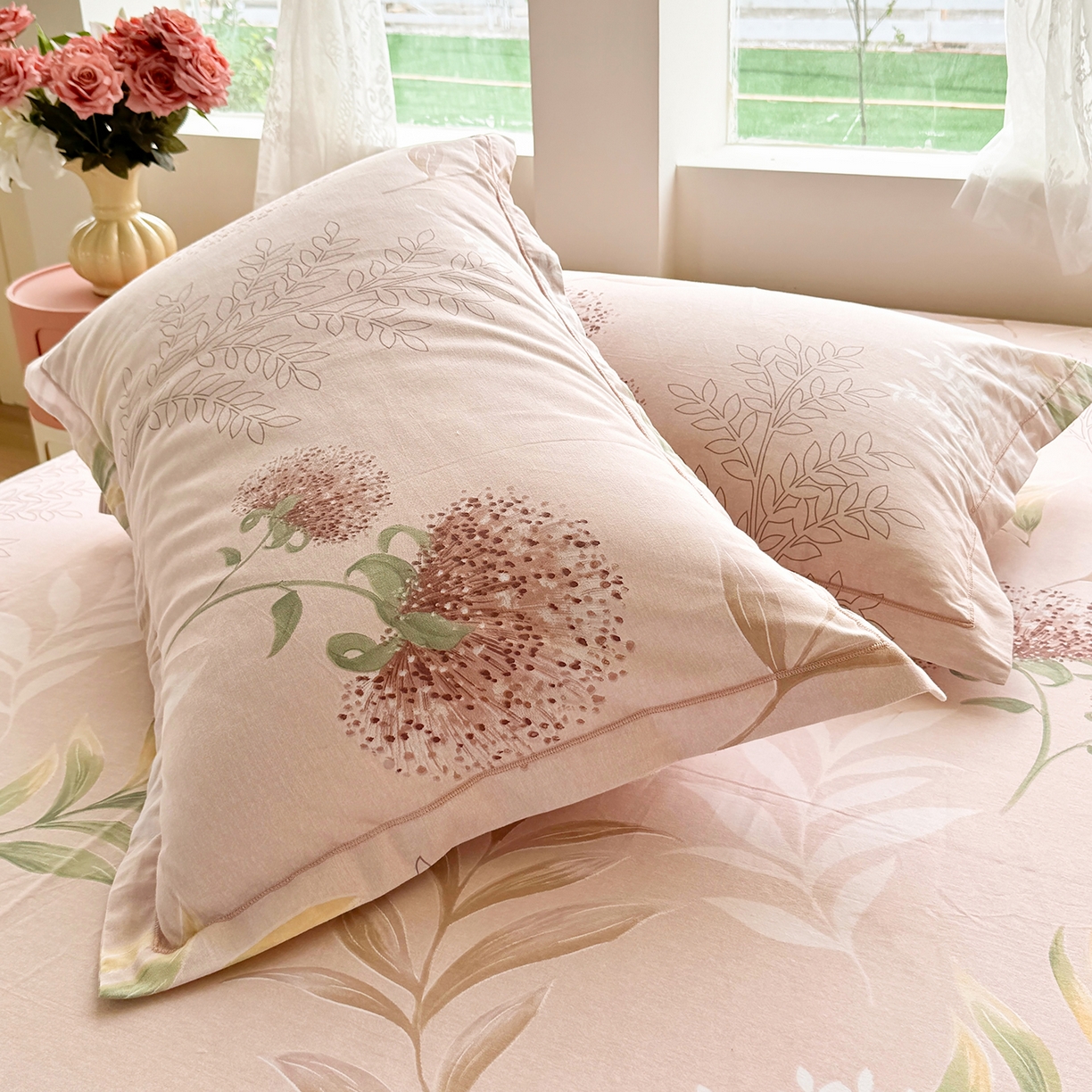 91家纺网 家纺一手货源 找家纺 壹贝家纺 2025新款A类100%全棉纯棉磨毛枕套单枕套枕套单件 和风雅颂-桔